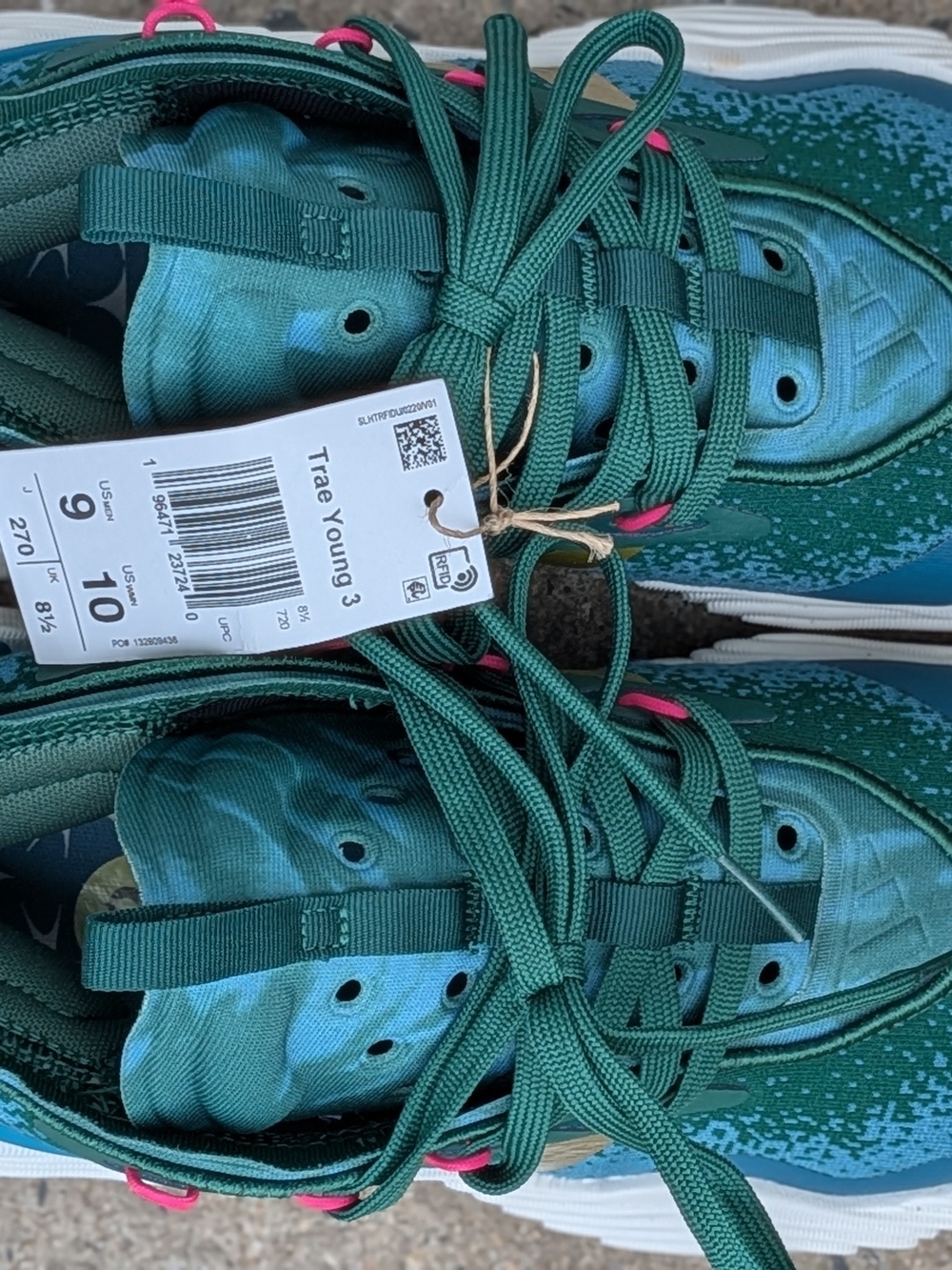 Adidas Trae Young 3 Teal Athletic Sneakers Size 9 - Picture 5 of 5